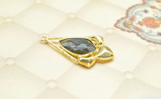 Flashy Labradorite Necklace Pendant/Single Bail Charm/Labradorite Faceted Pendant/Gemstone Component/Necklace Pendant/Summer Collection/DIY