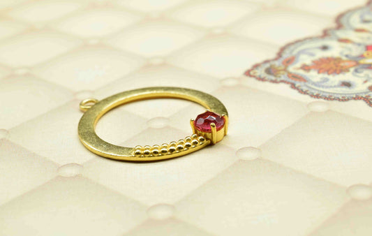 Pink Tourmaline Component , Single Bail Charm , Pink Tourmaline Connector Pendant , Gold Plated Connectors , Earring Component , B'day Gift