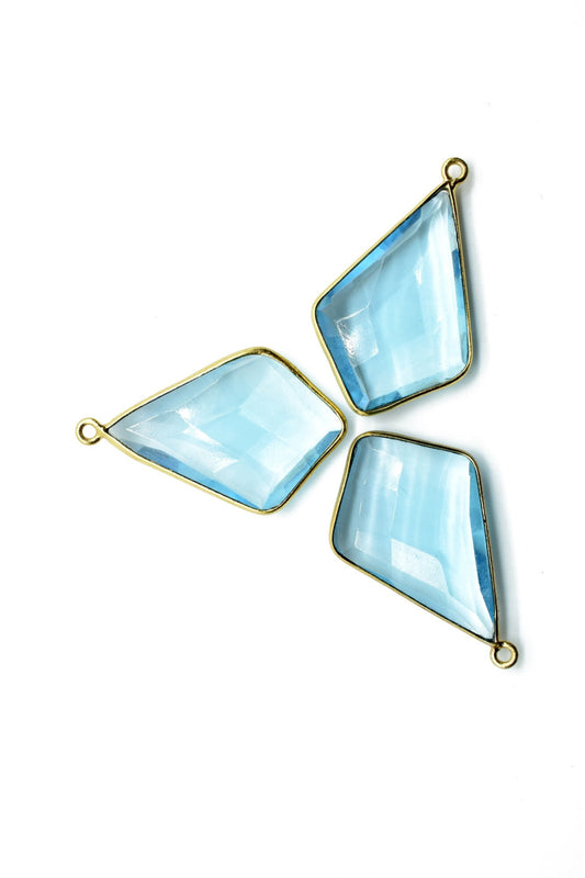 Sky Topaz 20x30mm Diamond shape single loop connectors,Sky Topaz Pendant,Hot Sky Topaz charms,Sky Topaz Pear Briolettes,Sky Topaz connectors