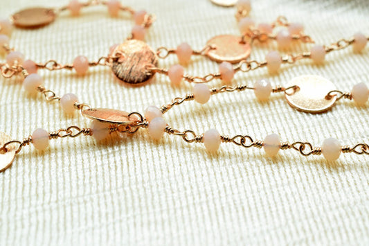 Aqua Chalcedony 3-3.5mm Rondelle Faceted circle Charm,24K Gold Plated Rosary Chain,Chalcedony Beaded Chain,Beaded Gold Plated Wire Wrapped