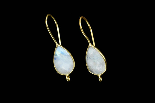 Moonstone 9x13mm Pear Shape Earring Connector,Moonstone Studs Earrings Jewelry,Teardrop Connector,Jewelry Finding,Jewelry Craft Supplie,Gift