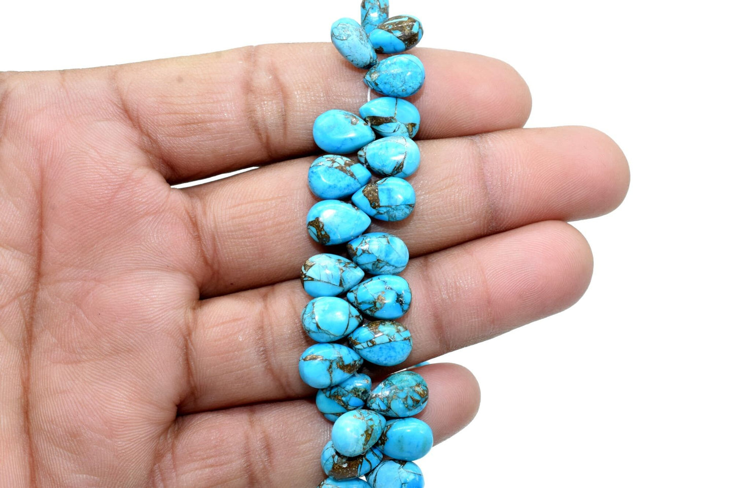 Sky Blue Copper Turquoise 7x10mm Smooth Pear Shape Briolettes,Smooth Pear Shape Beads,Calibrated Gemstones beads,Turquoise Briolette beads