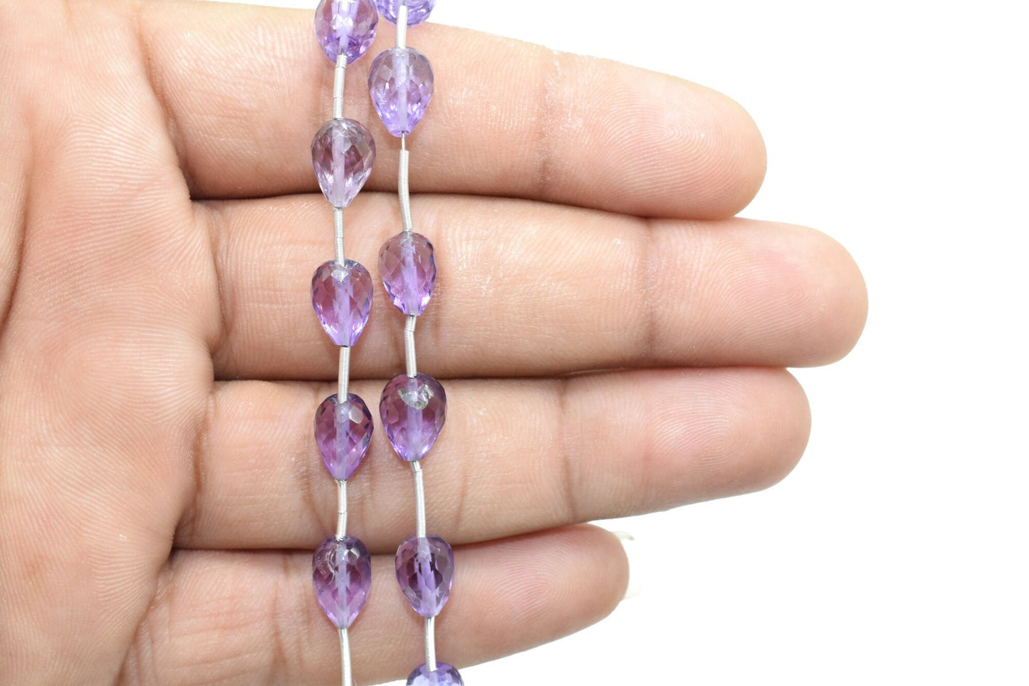 Amethyst Drop Shape Briolettes,Amethyst spiky teardrops,Genuine Amethyst-Faceted Pear Shape Briolette,Amethystx 8x10mm TearDrop shape,Jewels