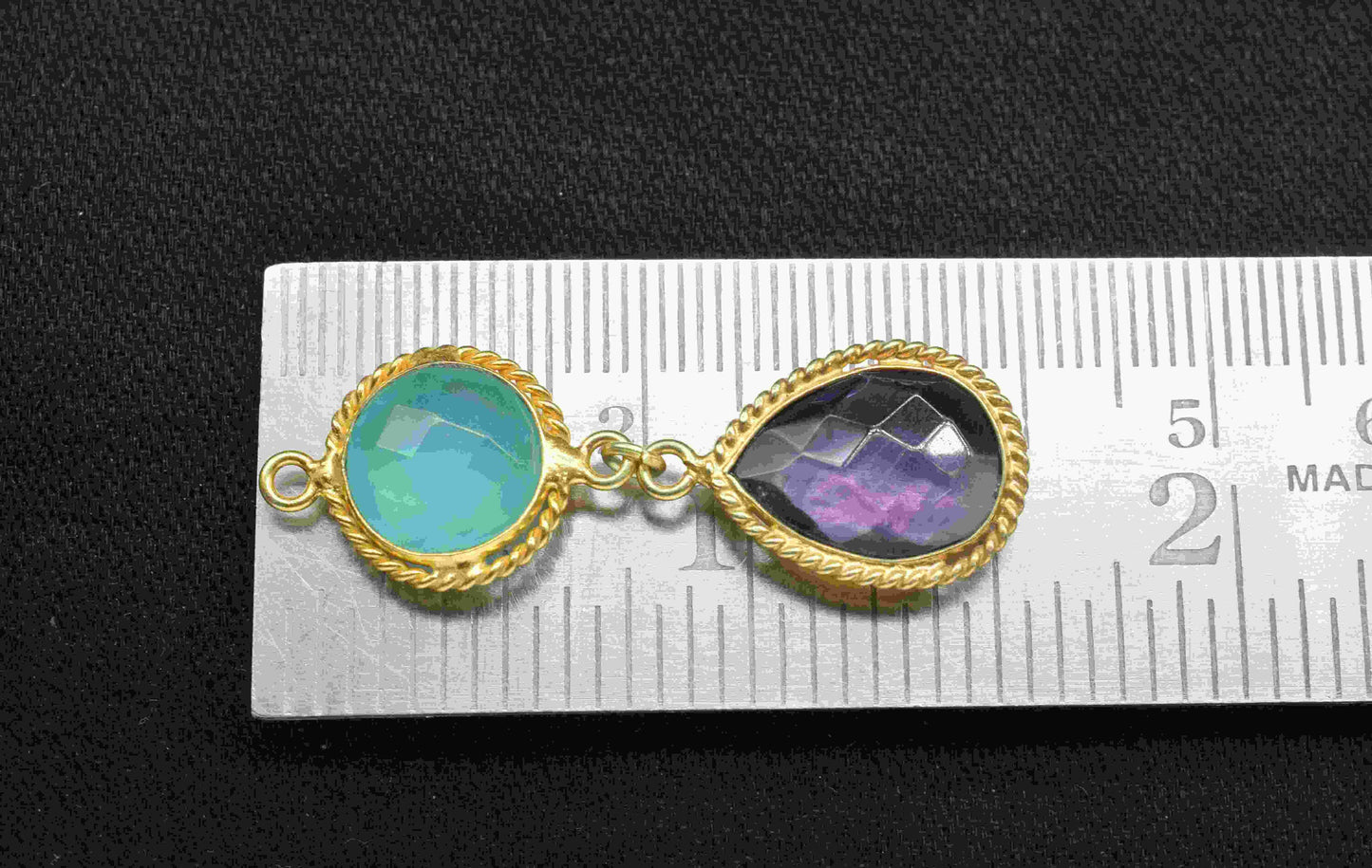 Aqua Chalcedony Pendant Charms , Amethyst Dangle Earring Component , Multi Gemstone Dangle Earring , Component Jewelry , B'day Gift