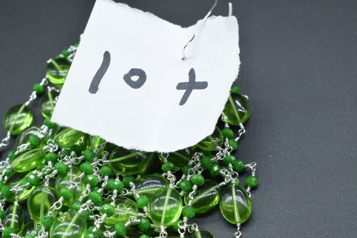 Natural Peridot Smooth Oval Rosary Style Beaded Chain,Gold Plated Wire Wrapped Chain,Gemstone Linked Handmade Chain,Jewelry Making,Per Foot