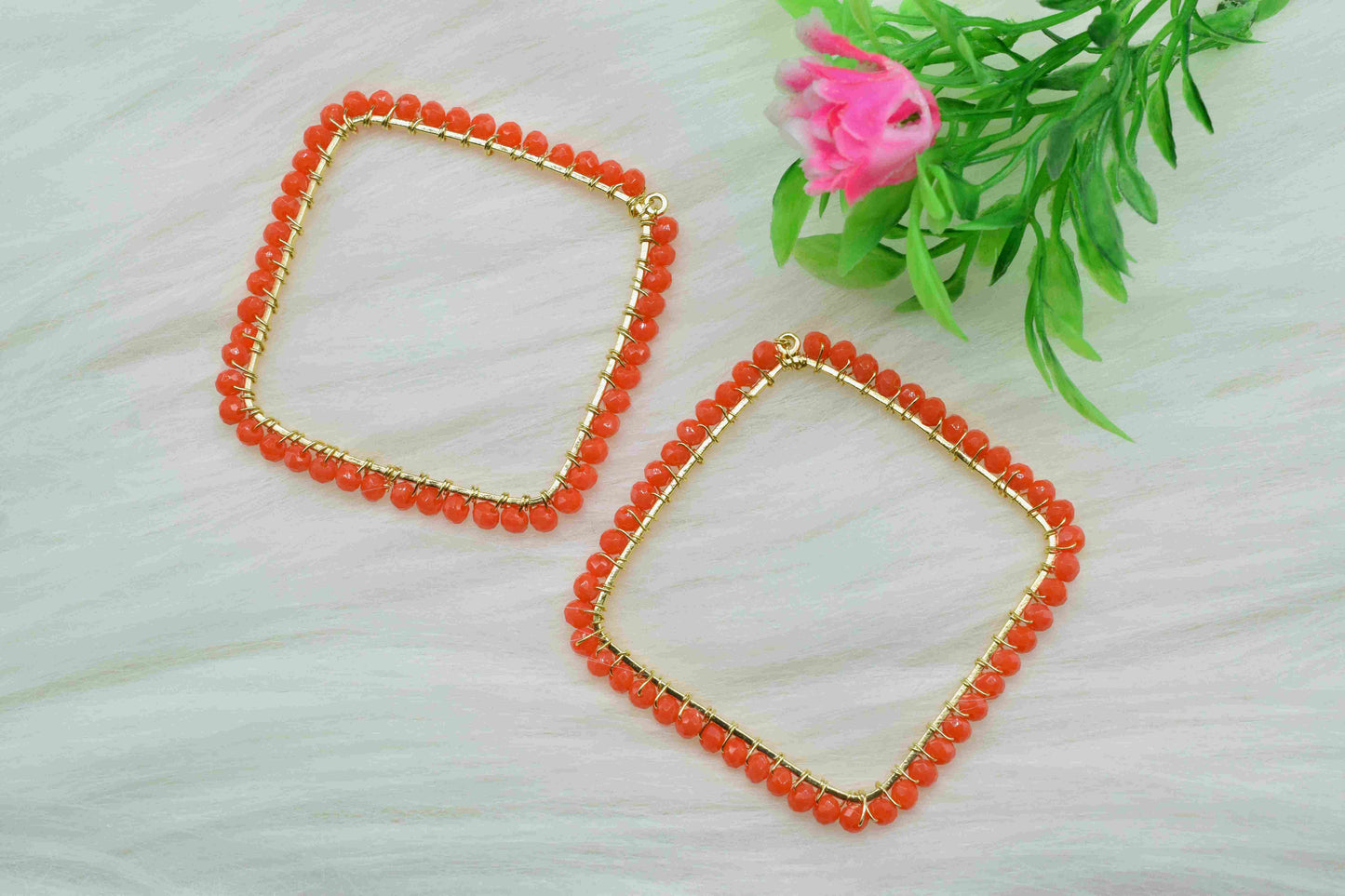 Carnelian Beaded Earring Connector,Gemstone Wire Wrapped Components,Dangle Earring Component,Finding Necklace,Pendant Jewelry Connectors,