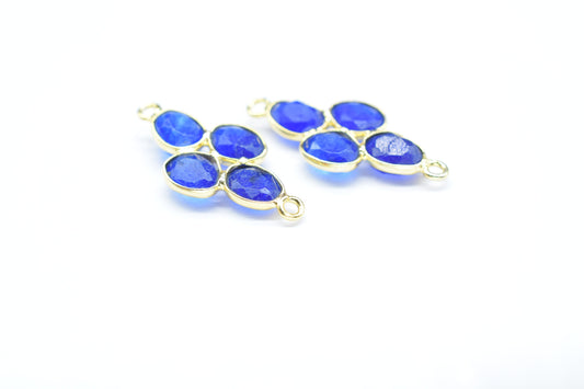 Blue Sapphire Gemstone Component/Sapphire Faceted Cut Stones/Earring Component/Gemstone Pendant/Jewelry Making/Earring/Wholesale Supply