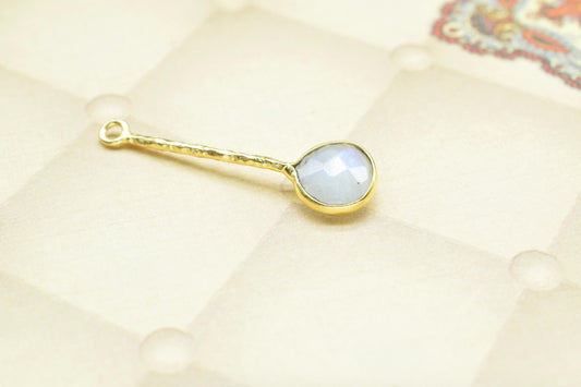 Moonstone Charm/Gemstone Component/Faceted Moonstone Single Bail Charm/Necklace Pendant/Heart Shape Charm/Summer Collection/Wholesale Supply