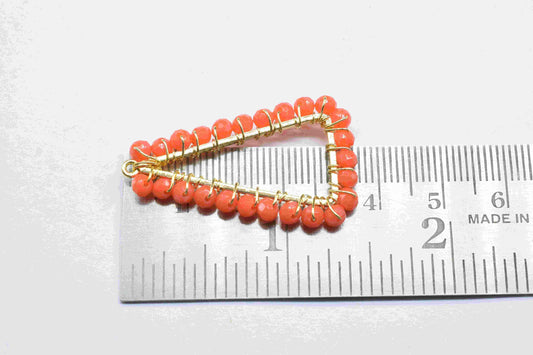 Carnelian Wire Wrapped Dangle Earring,Gemstone Component,Handmade Connector,Beaded Earring Connector,Finding Necklace,Carnelian Jewelry,Gift