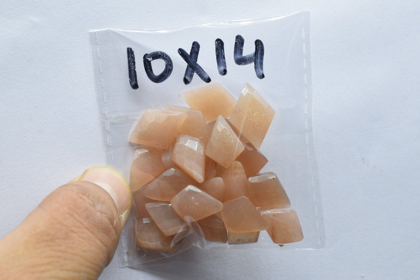 Peach Moonstone 10x14mm Faceted Tie shape Briolettes,Faceted Briolette,polished,Handmade Gemstone,jewellery making,gemstone beads,Moonstone