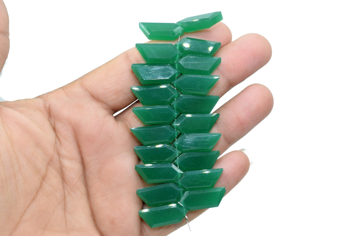 Green Onyx Fancy shape briolette,Green Onyx Briolettes,Green Onyx faceted bead,Gemstone Briolette,jewelry making supplies,Green Onyx stones
