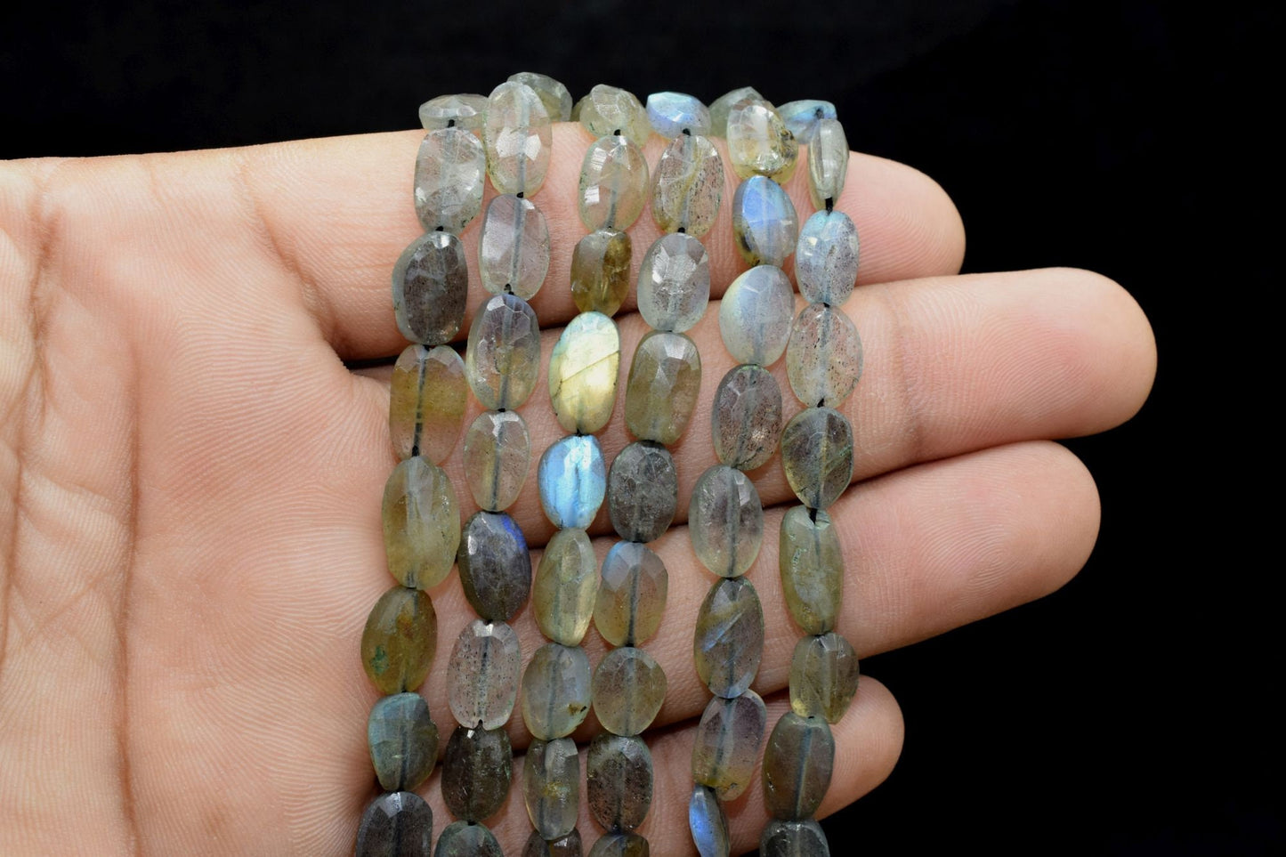 Blue Fire Labradorite Oval faceted Beads, Labradorite Faceted Oval Shape Checker Cut Gemstone Loose Beads,Blue Fire Labradorite,Oval Beads,