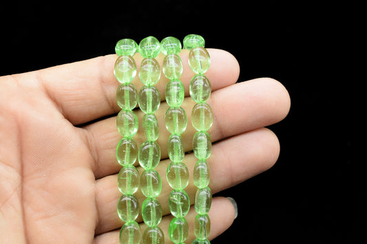Green Amethyst Smooth Oval Beads,Green Quartz Smooth Beads,Loose Beads for Jewelry Making,Plain Oval Beads,Green Amethyst Smooth Nuggets
