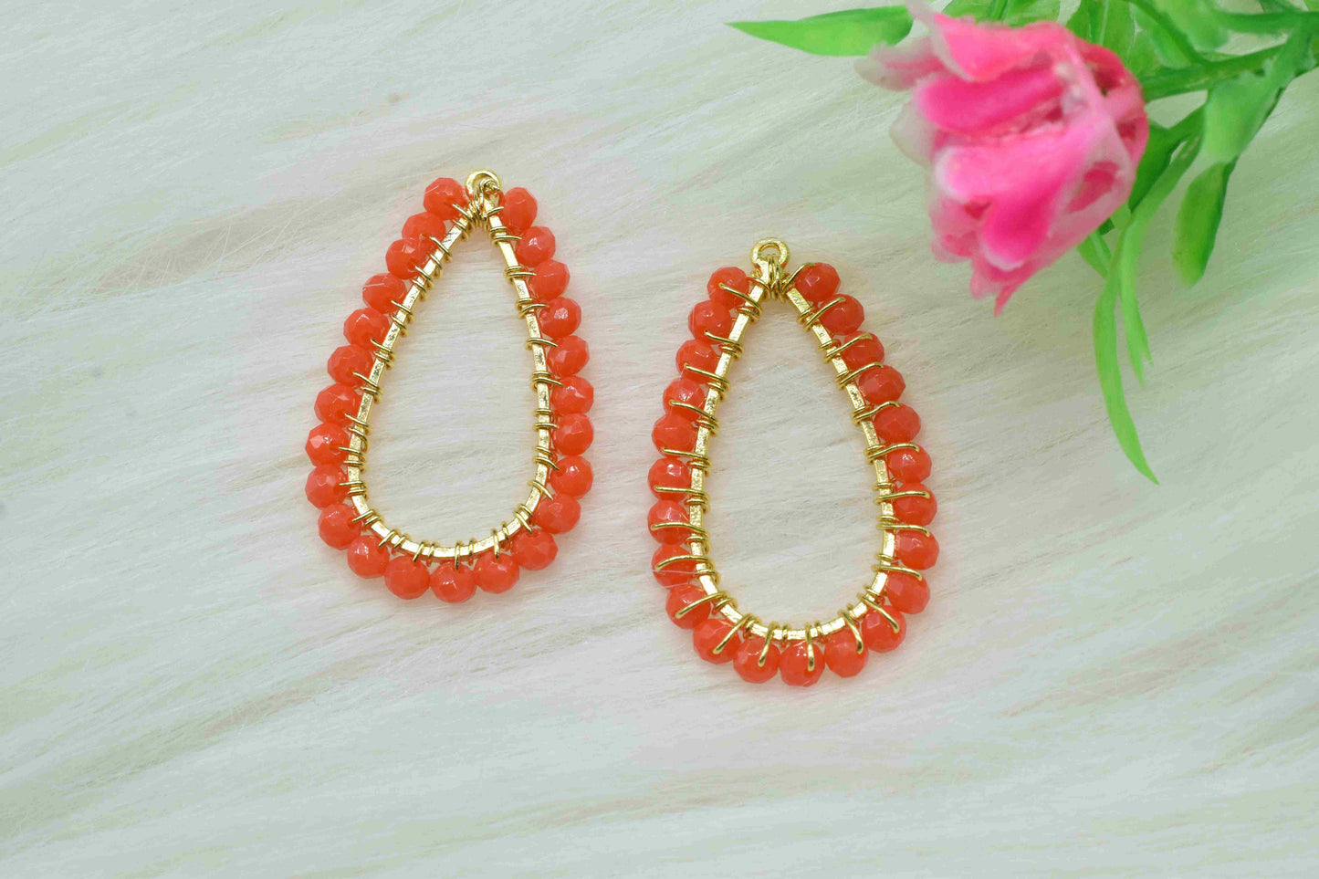 Carnelian Wire Wrapped Dangle Connector, Gemstone Component, Handmade Beaded Earring,Finding Necklace,Carnelian Jewelry,Pendant Jewelry,Gift