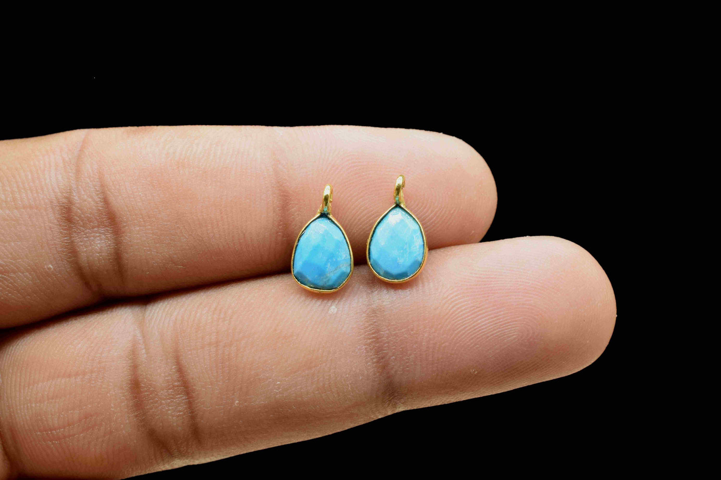 Turquoise 6x8mm Earring Connector, Gemstone Connector Earring, Turquoise Pendant Jewelry, Gemstone Earring Findings,Jewelry Making Connector