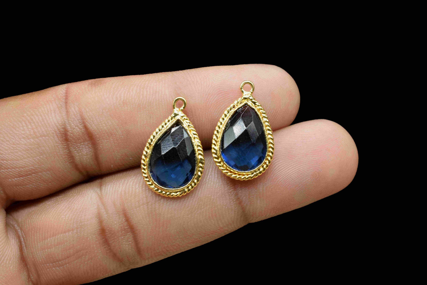 Kyanite 9x13mm Gemstone Bezel Charms,Kyanite Teardrop Shape Bezel,Kyanite Gemstone Pendant,Finding bezel Charms Item,Jewelry Making Supplies