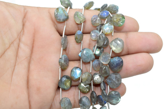 Labradorite 10 Heart Shape Briolettes,Labradorite Drilled briolettes,Labradorite faceted Briolettes strand,beads strand,Labradorite jewelry