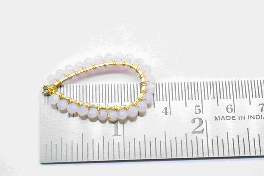 Pink Chalcedony Beaded Earring,Gemstone Components,Handmade Earring,Dangle Earring Components,Findings Earring Components- Connector Jewelry