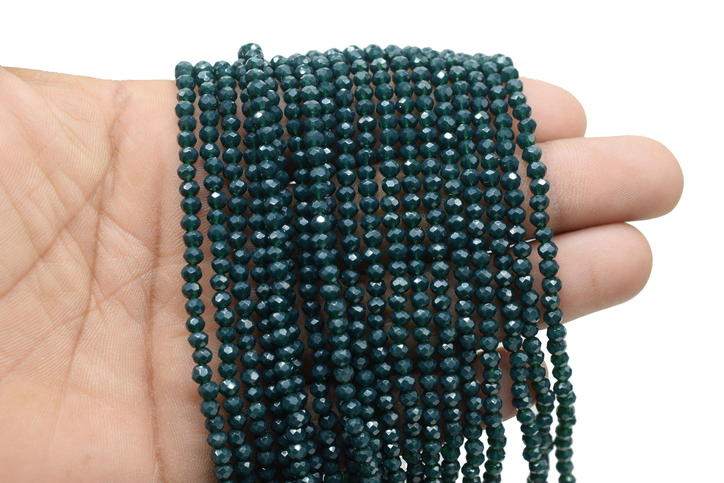 Dark Green Aget 3.50mm Faceted Beads,Green Aget Jewelry Making beads,Gemstone Wholesale Beads supplier,Green Aget Quartz Beads,Aget Beads