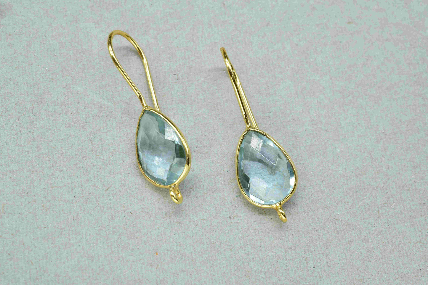 Sky Topaz 9x13mm Teardrop Faceted Connector,Topaz Component Jewelry,Sky Topaz Jewelry,Topaz Component Earring,Connectors,Gemstone Connector