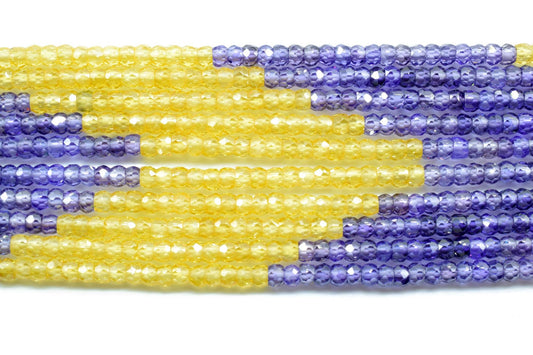 Semi precious stones Necklace,Gemstone Necklace Faceted Rondelle 3mm Stone Beads Necklace AAA Quality Zircon 5 Strand Necklace, Gift item