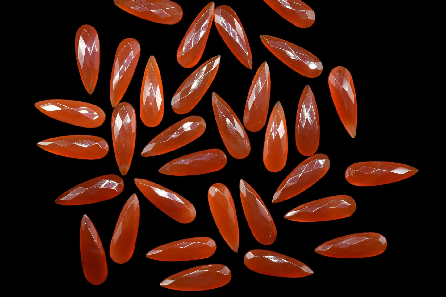 Natural Carnelian Faceted 10x30mm Pear Shape Briolettes,Carnelian Long Pear Shape Bead,Carnelian Teardrop,Orange Carnelian Faceted Briolette