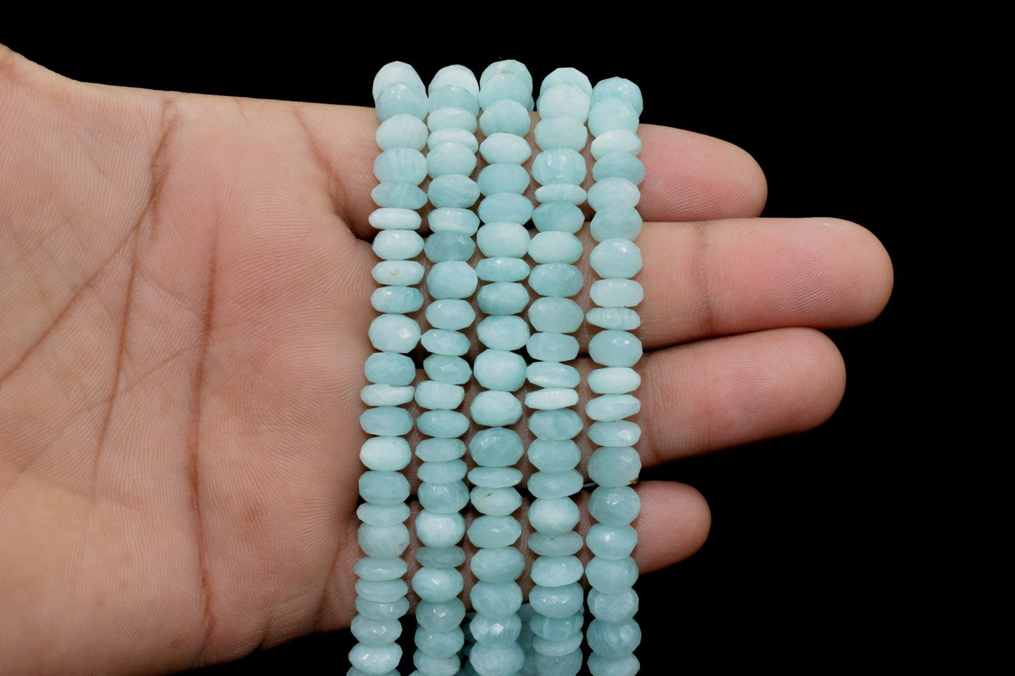 Natural Amazonite Faceted Round beads,7.5x8mm Faceted Loose Gemstone Spacer Bead for DIY Jewelry Making,Amazonite Bead Jewelry,Gemstone Bead
