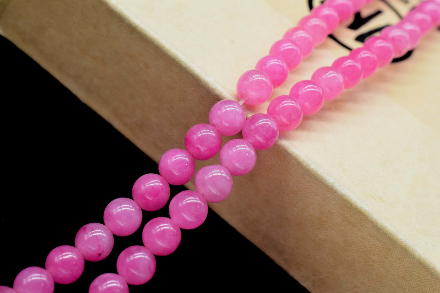 Hot Pink Quartz Smooth Beads,Pink Chalcedony Smooth Beads,Chalcedony Roundells,Handmade Jewelry,AAA Fuchsia Beads Jewelry Making Craft,Gift