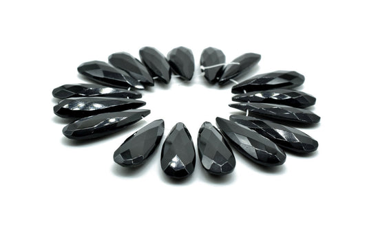 Black onyx Long drop 10x30mm Briolettes,Black onyx T drilled Briolette,Tear Drop Briolettes,jewelry supplies,Top Quality Briolette,Jewelry
