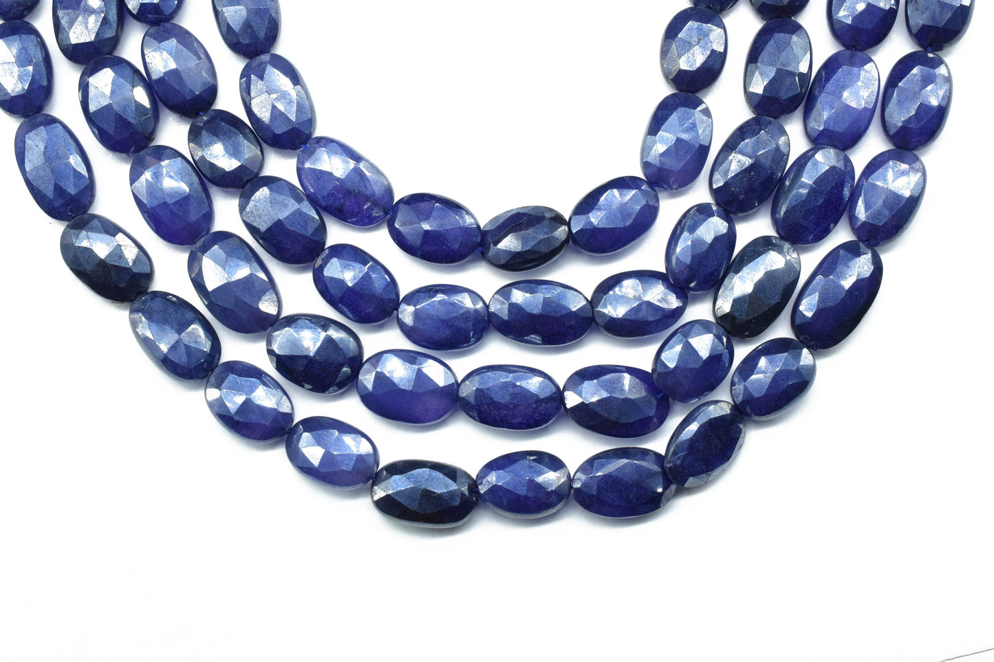 Sapphire Oval Faceted Briolettes,Precious Gemstone Oval Beads Strand,Natural Gemstone Briolettes,Blue Sapphire Oval Beads,Sapphire Beads,