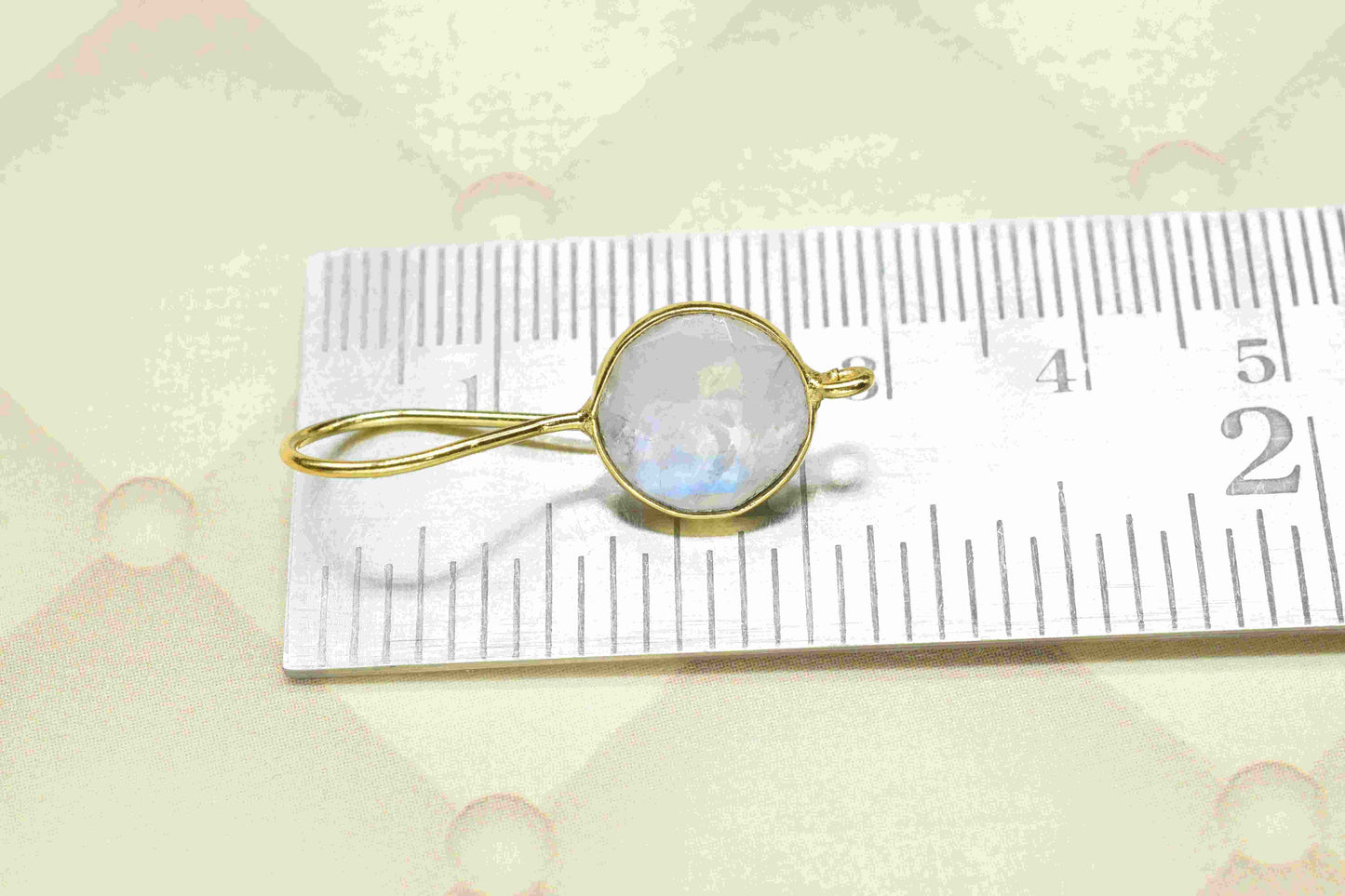 Moonstone 10mm Round Earring Connector,connectors stud Earring,Jewelry,Bezel Component,Moonstone Earring Charms,Jewelry Craft Supplies,Gift