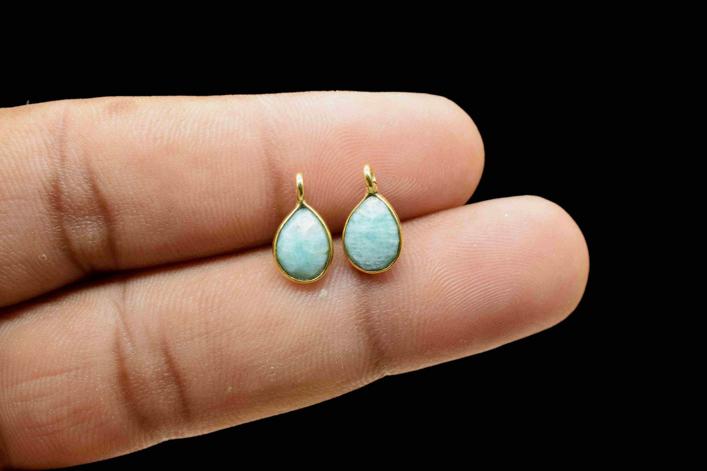 Natural Amazonite 6x8mm Teardrop Shape Pendant,Gemstone Pendant Jewelry,Amazonite Pendant Jewelry,Amazonite Faceted Component EarringJewelry