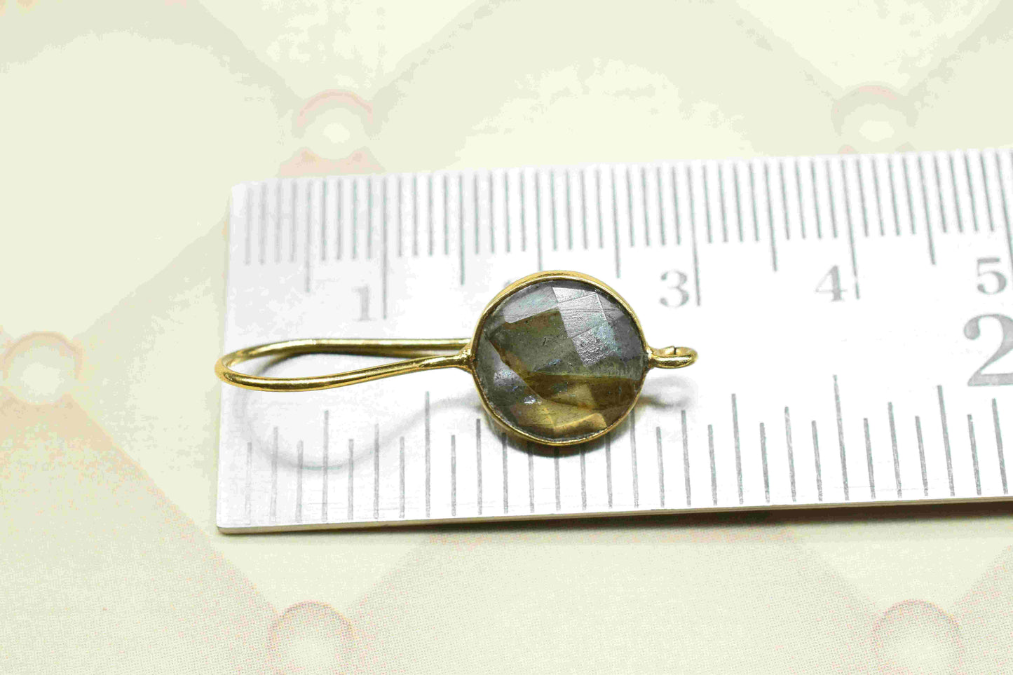 Labradorite Gemstone Component 10mm Round Shape Charm Earring,Labradorite Connector Jewelry,Gold Plated Connectors, Labradorite Jewelry,Gift