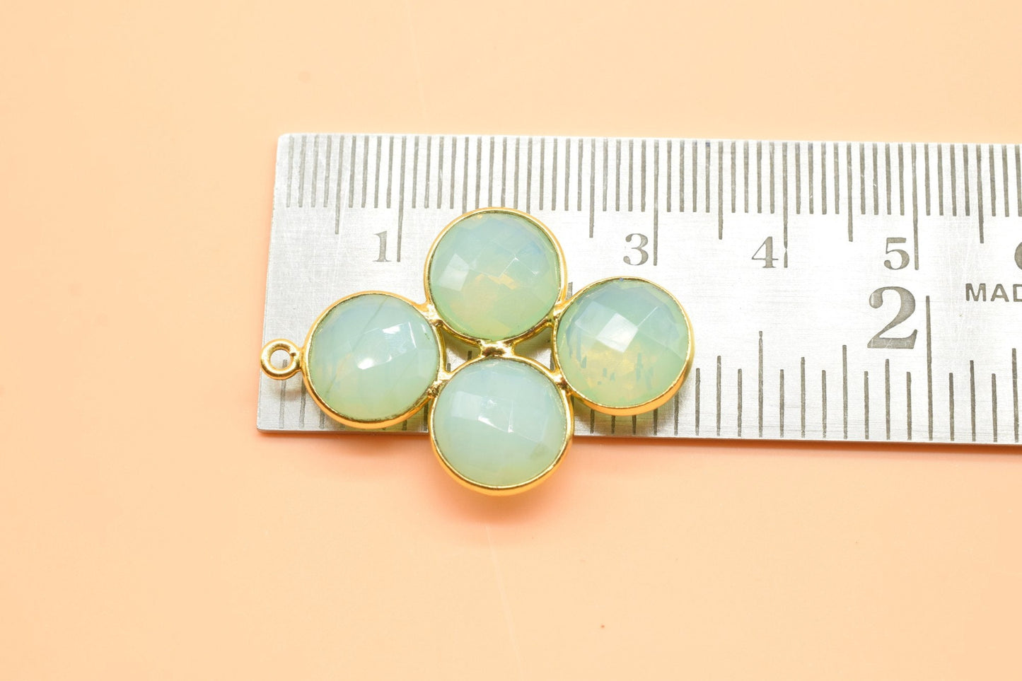 Green opalite bezel Component,Green opalite Attached Bezel Pendant,opalite Bezel connector,opalite Pendant,opalite Earring,opalite Bezel