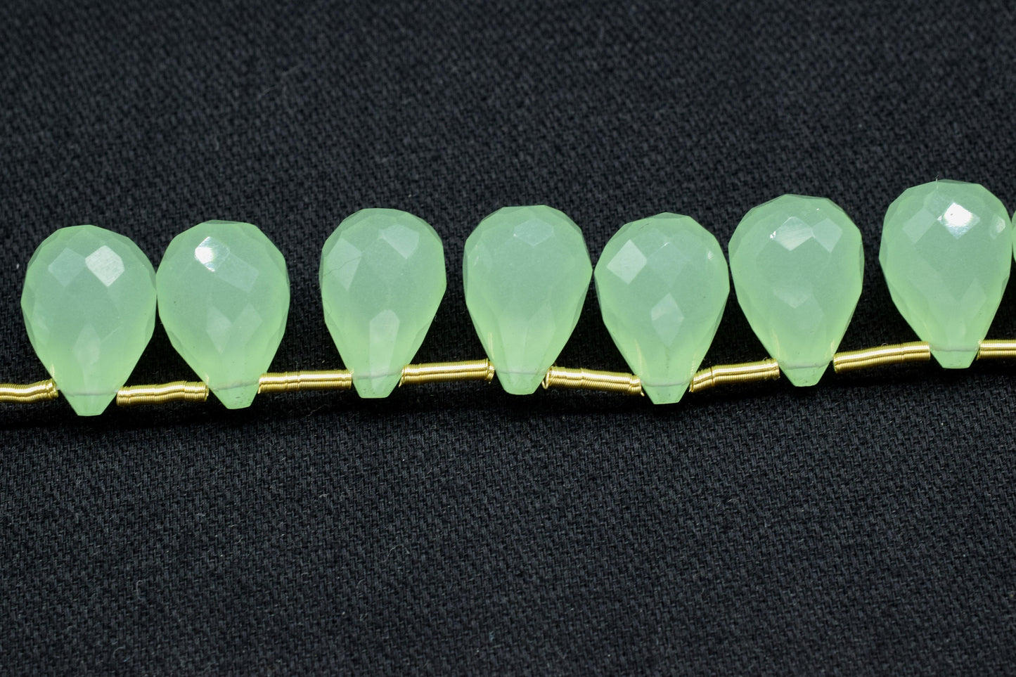 Prehnite Faceted drops Shape Briolette,10x14mm Drop Beads,Prehnite Faceted Teadrop Briolette , AAA Quality Briolette Beads.jewelry beads