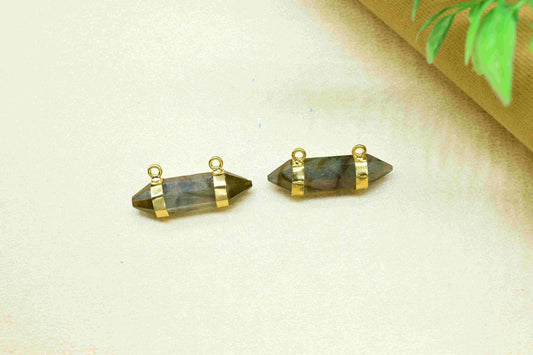 Labradorite Point Pendant,Grey Gemstone Pendant,Pencil Connector,Labradorite Pendant Jewelry,Pencil Point Pendant,Gold Handmade Jewelry,Gift