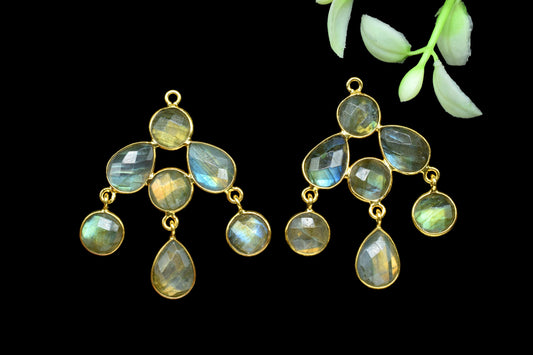 Gemstone Chandelier Earring Connectors,Handmade Station Link,Craft Supplies,Dangle Beads Jewelry,Mixed Shape Earring,Components Earring,Gift