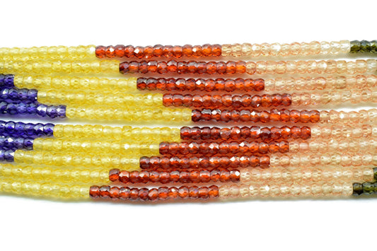 Semi precious stones Necklace,shaded Necklace Faceted 3mm Stone Beads Necklace AAA Quality Zircon 5 Strand Necklace,Natural Precious Zircon