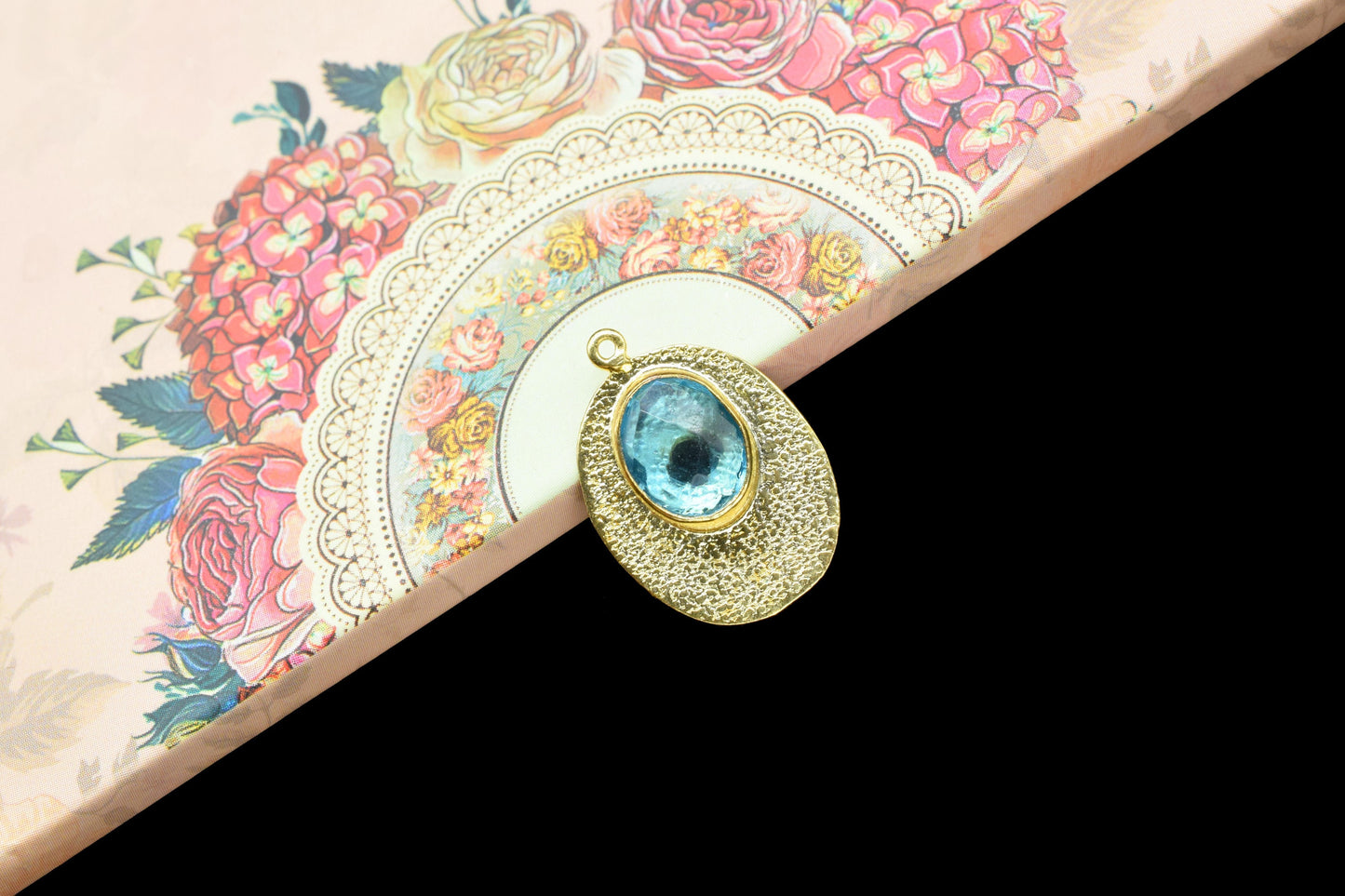 Sky Topaz Charm Pendant,Component Connector,Handmade Pendant jewelry,Gemstone Oval Shape Pendant,Finding Oval Components,Matt Earrings,Gift