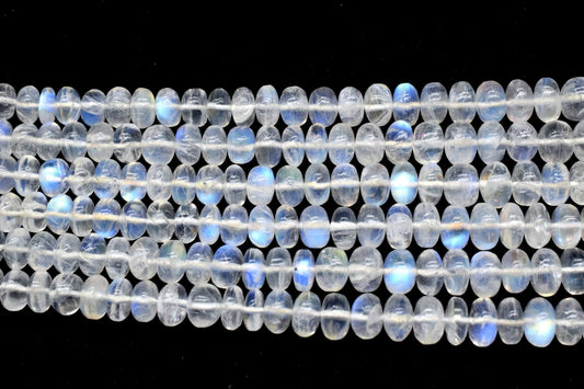 Moonstone Smooth Rondelle Beads,6mm to 9mm Smooth Beads,Rainbow moonstone beads,jewelry making beads,Graduated moonstone beads,AAA+ GRADE