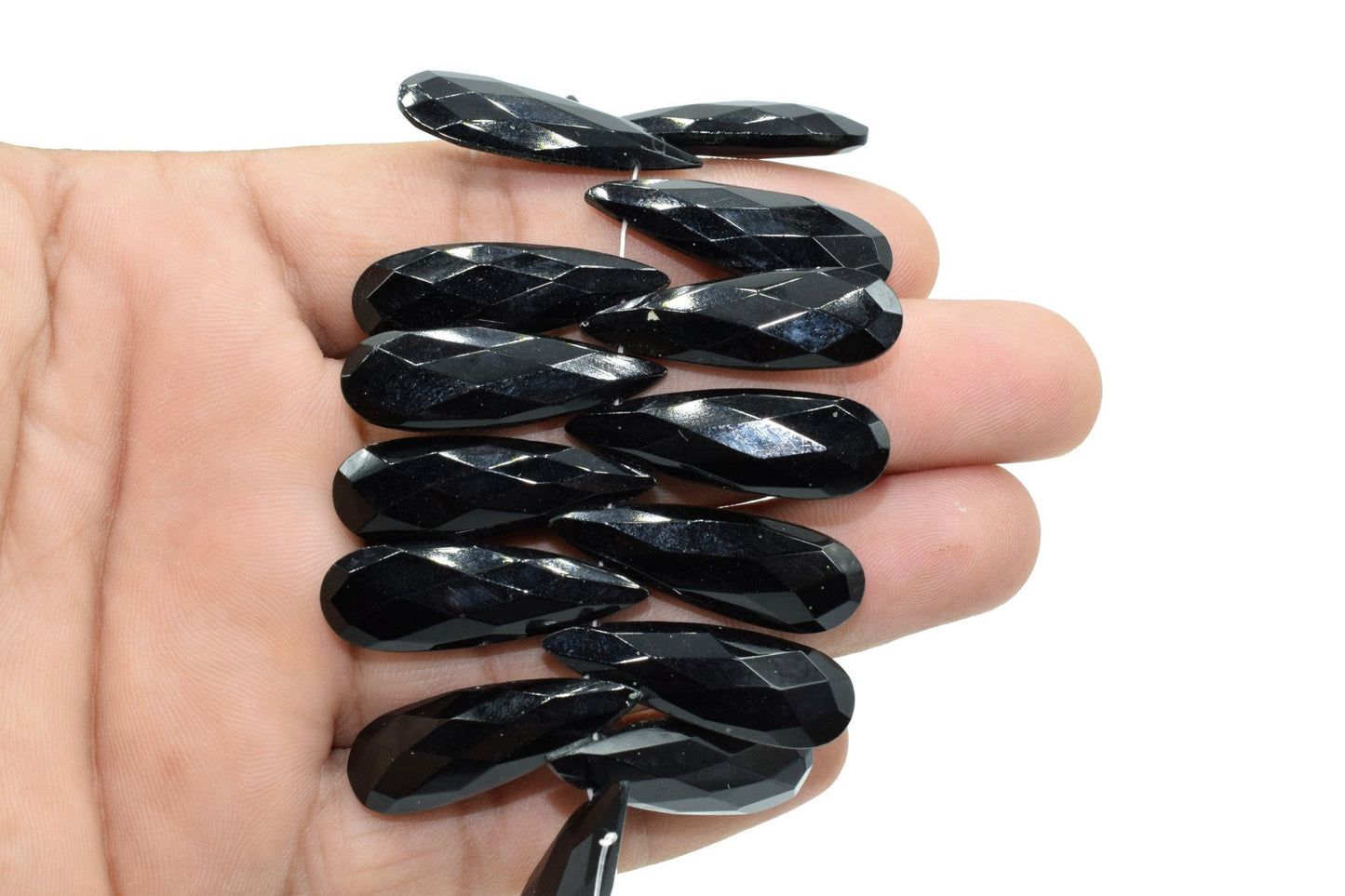 Black onyx Long drop 10x30mm Briolettes,Black onyx T drilled Briolette,Tear Drop Briolettes,jewelry supplies,Top Quality Briolette,Jewelry