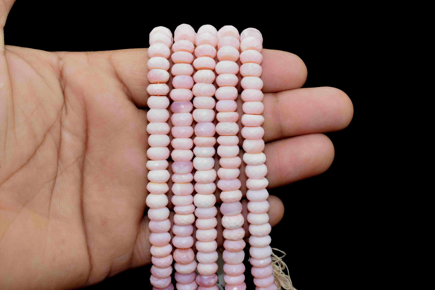 Pink Opal Faceted Rondelle Shape Beads,6 inch Strand Beads,Beautiful Pink Opal Faceted Beads, Opal Roundelle Beads For Jewelry Making Craft