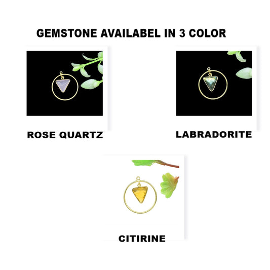 Handmade Triangle Bezel Pendant,Finding Round,Gemstone Circle Components,Beads Pendant Jewelry,Components Dangle Earring,Station Link Supply