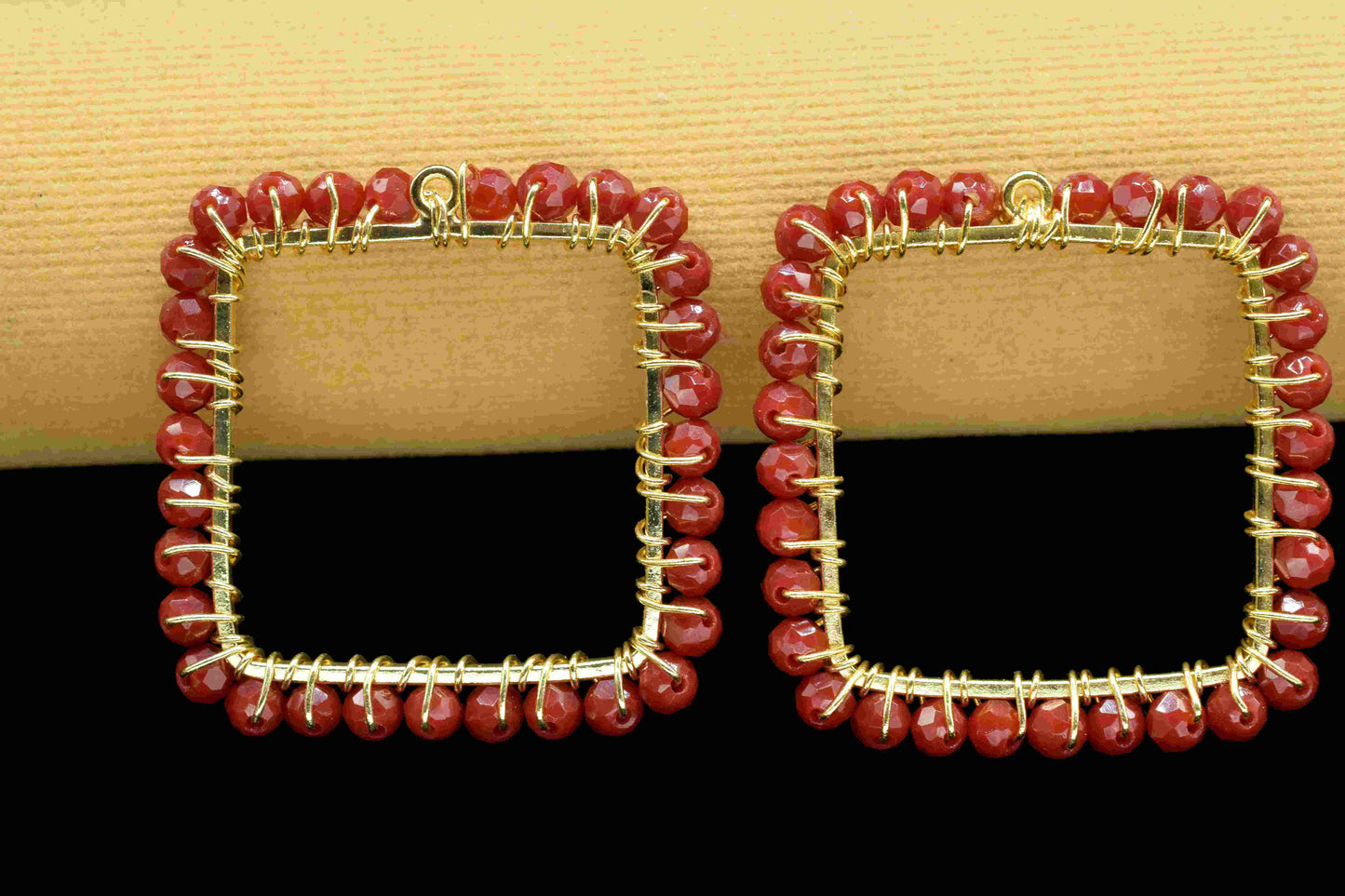 Natural Ruby Wire Wrapped Dangle Connector,Finding Necklace Component Jewelry,Beaded Earring Connector,Handmade Earrings,Gemstone Components