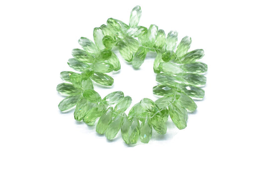 Green Amethyst Faceted Pear Shape Briolettes,6x16mm Teardrop Shape Briolettes,Faceted Briolettes,Green Amethyst Briolettes,Amethyst Jewelry
