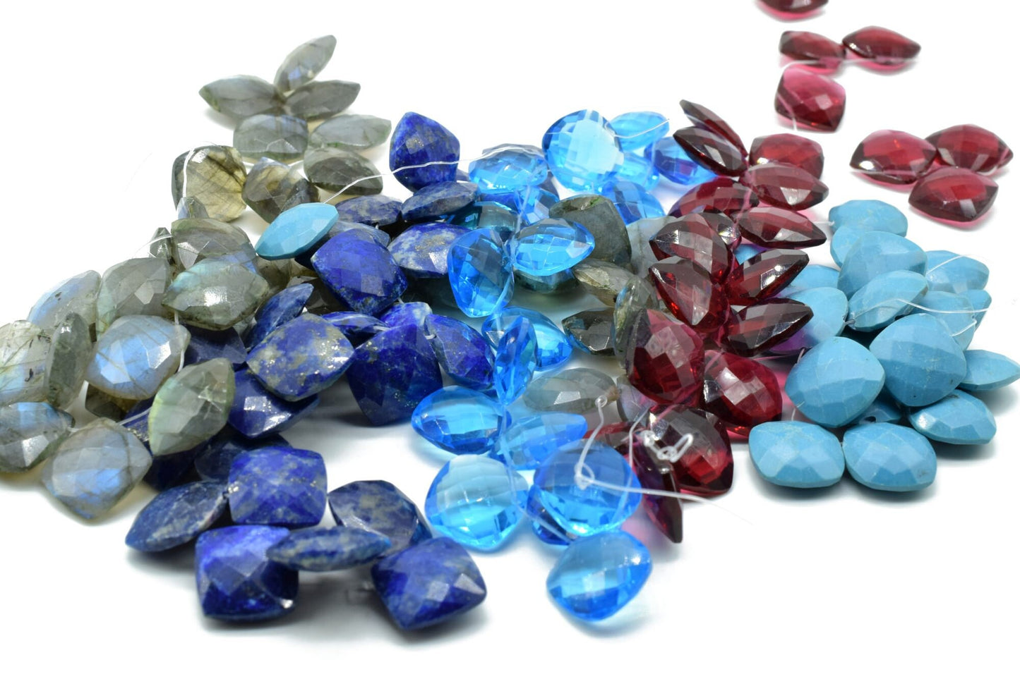 Lapis Lazuli Faceted Cushion Briolettes,Lapis Lazuli Square briolettes,Lapis Lazuli briolettes strand,Lapis Lazuli 14mm briolettes beads