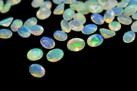 Natural Ethiopian Welo Opal 5X7mm Oval Faceted Gemstone,Jewelry Making Opal Cut Stone,Multi Fire Opal Gemstone,Ethiopian Opal Loose Stone,