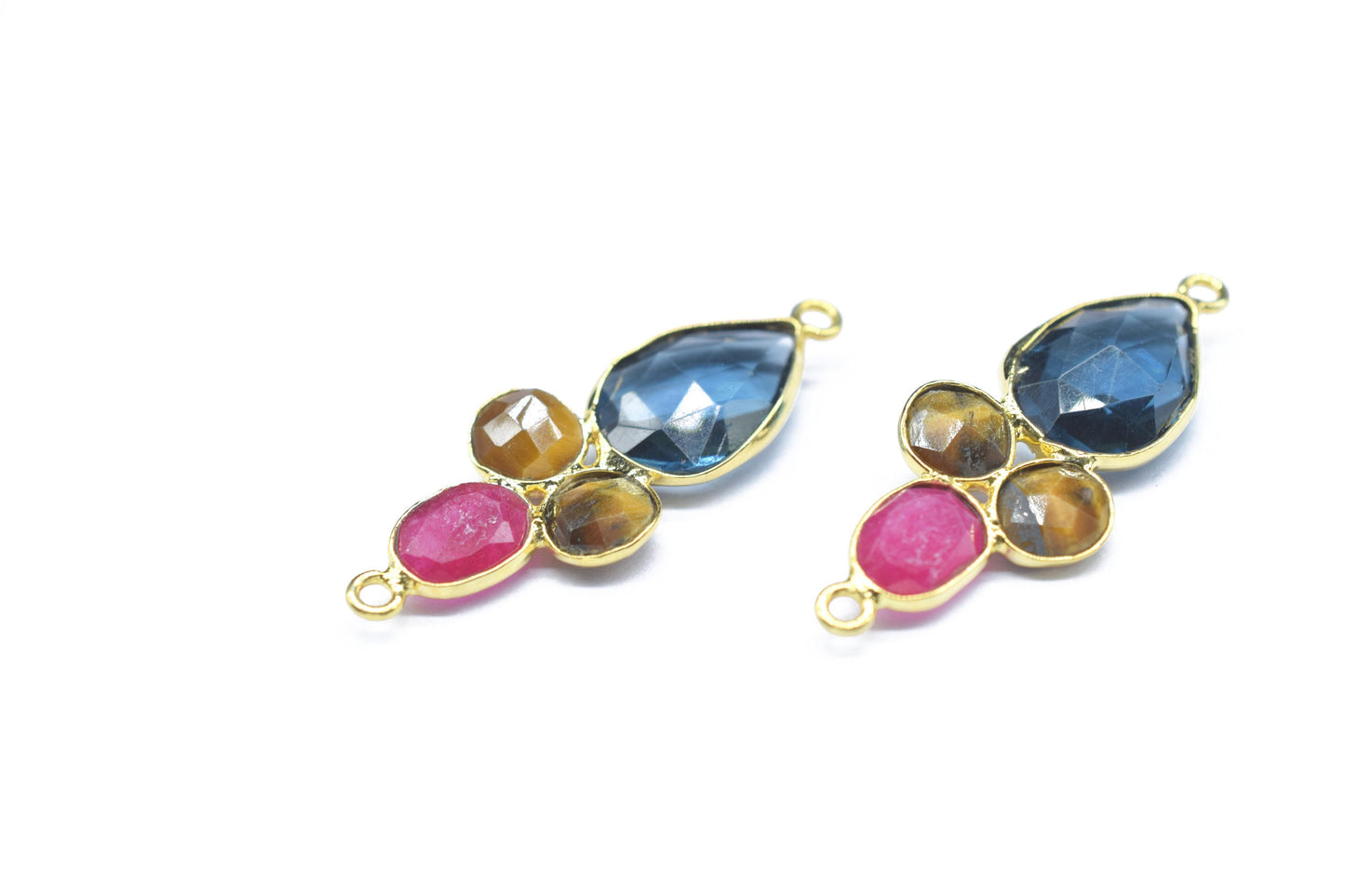 Multi Gemstone Component/Faceted Cut Stones/Earring Component/Gemstone Pendant/Jewelery Making/Dangle Earring/Wholesale Jewelry Supply
