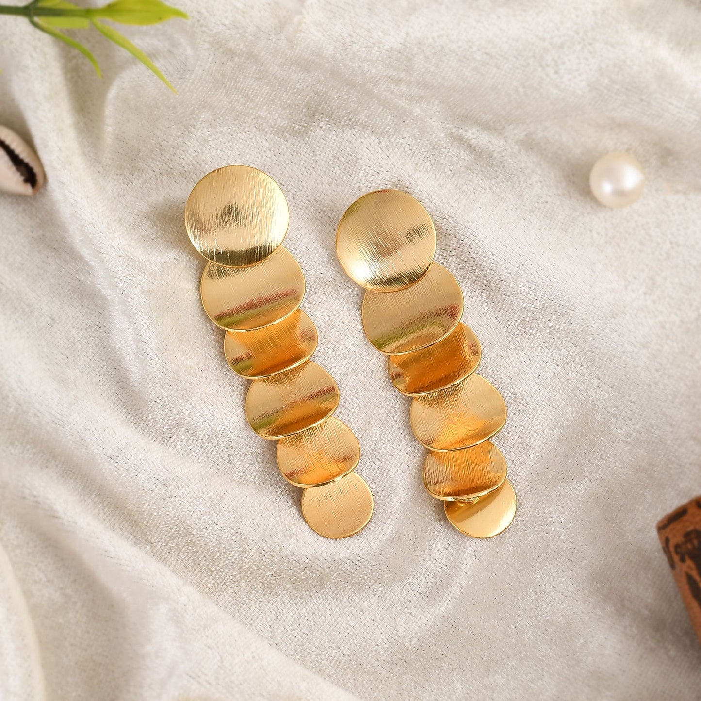 Unique Earrings,Gold plated Earring/Handmade Earring/Long Dangle Earring/Everyday Earring/Signet Earring/Simple Earring/Women Earring/Gift