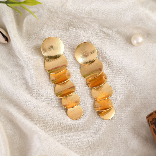 Unique Earrings,Gold plated Earring/Handmade Earring/Long Dangle Earring/Everyday Earring/Signet Earring/Simple Earring/Women Earring/Gift